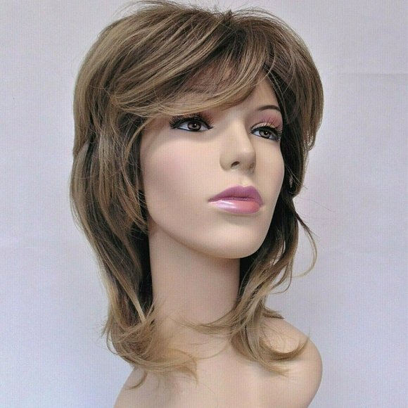 16" Layered Thick Brown/Blonde Heat Resistant Shag - Picture 11 of 11